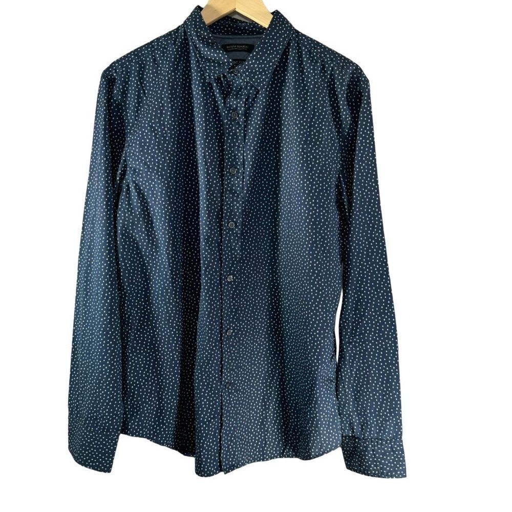 Banana Republic Grant Fit Navy Blue Button-Up Shirt Men's Size L